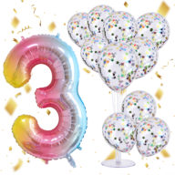 誕生日 バルーン 数字 3 バースデーバルーン セット (No.3)