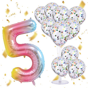 誕生日 バルーン 数字 5 バースデーバルーン セット (No.5)