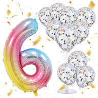 誕生日 バルーン 数字 6 バースデーバルーン セット (No.6)