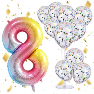 誕生日 バルーン 数字 8 バースデーバルーン セット (No.8)
