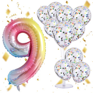誕生日 バルーン 数字 9 バースデーバルーン セット (No.9)
