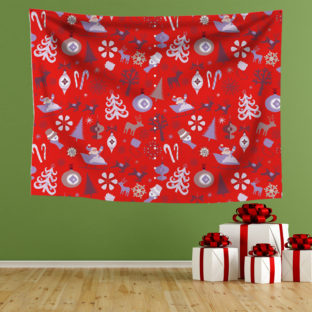タペストリー クリスマス おしゃれ プレゼント インテリア 装飾 壁飾り 厚手 150×200 (クリスマスプレゼント Lサイズ)
