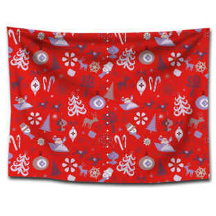 タペストリー クリスマス おしゃれ プレゼント インテリア 装飾 壁飾り 厚手 75×100 (クリスマスプレゼント Sサイズ)