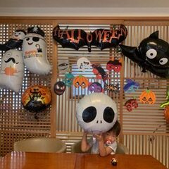【ハロウィンパーティーの参考に】ハロウィンバルーンを飾りました♪